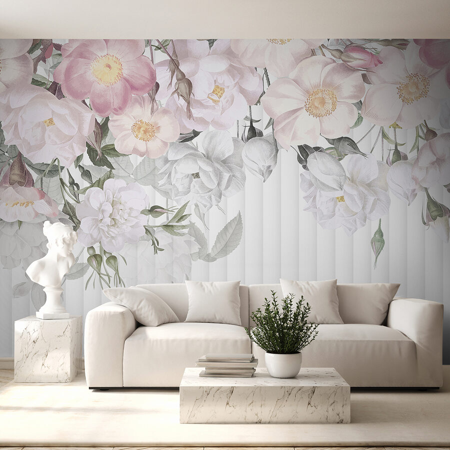 Group of flowers on a white background