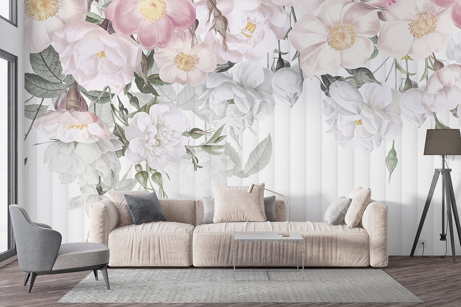Group of flowers on a white background