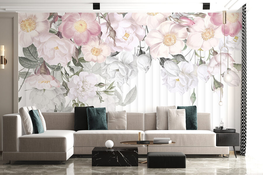 Group of flowers on a white background