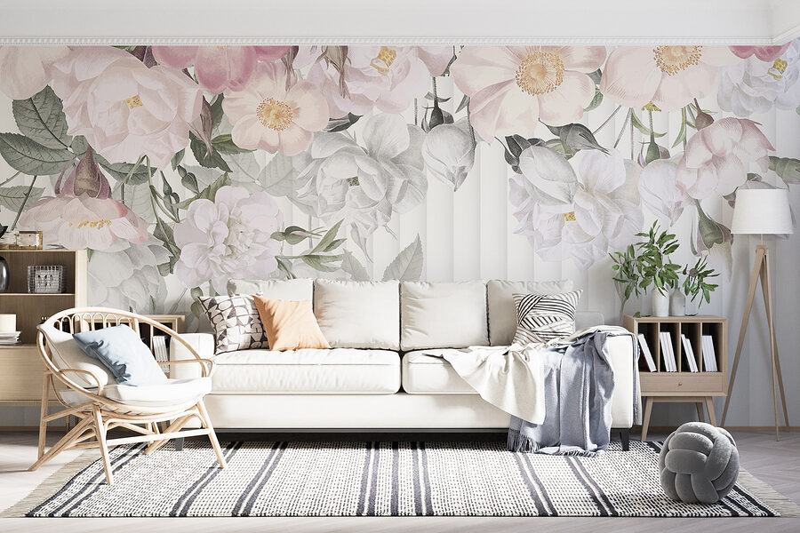 Group of flowers on a white background