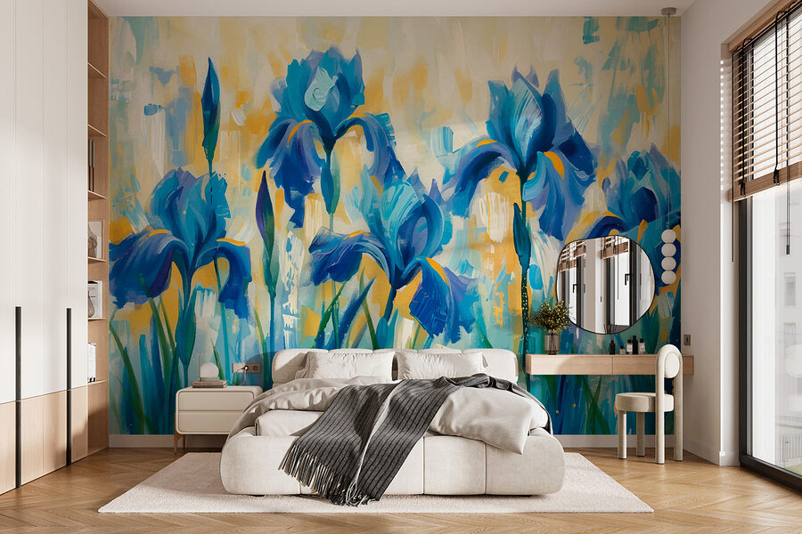 Painting of blue flowers