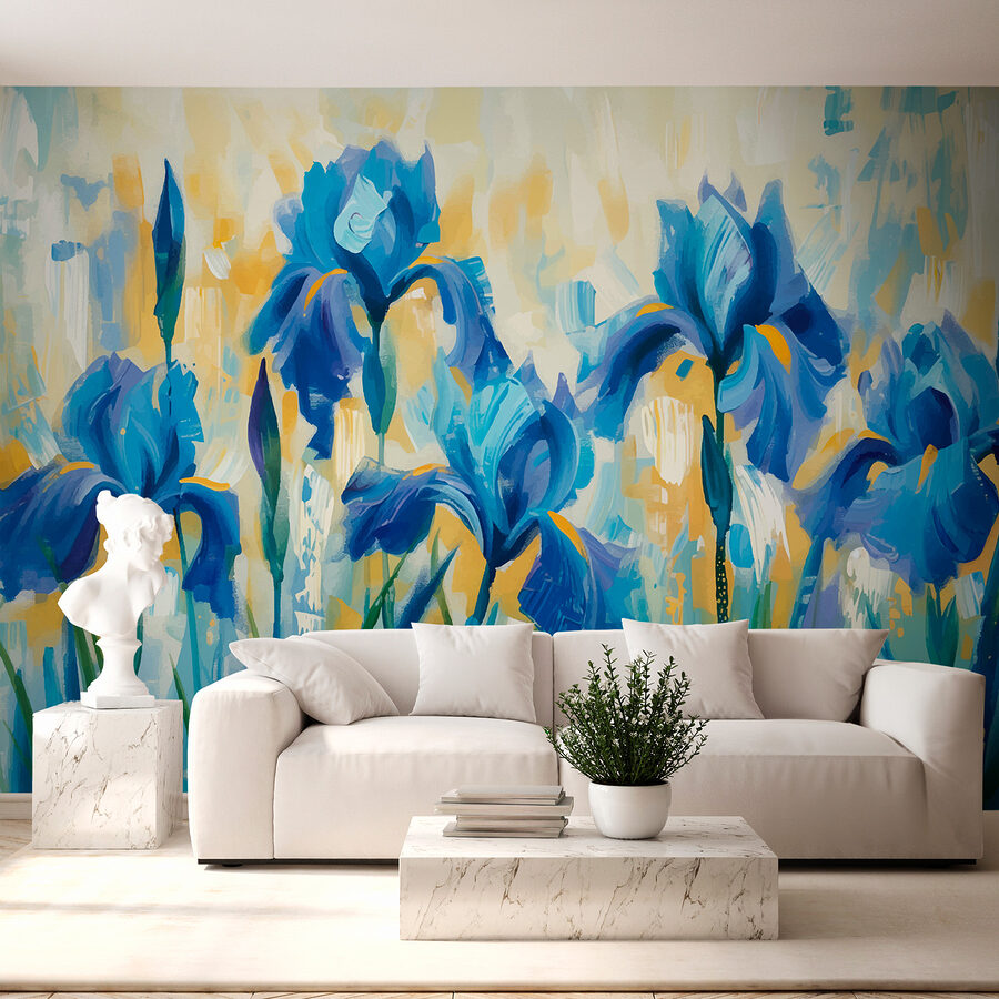 Painting of blue flowers