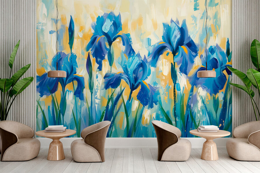 Painting of blue flowers