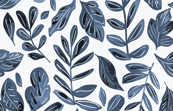 Pattern of blue leaves