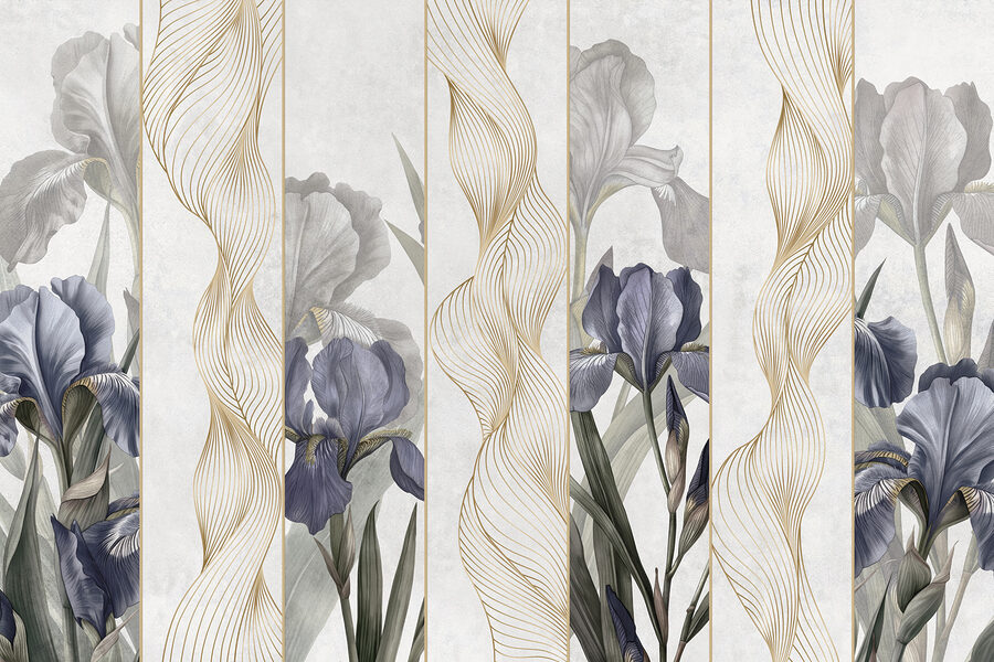 Elegant irises with delicate curves.