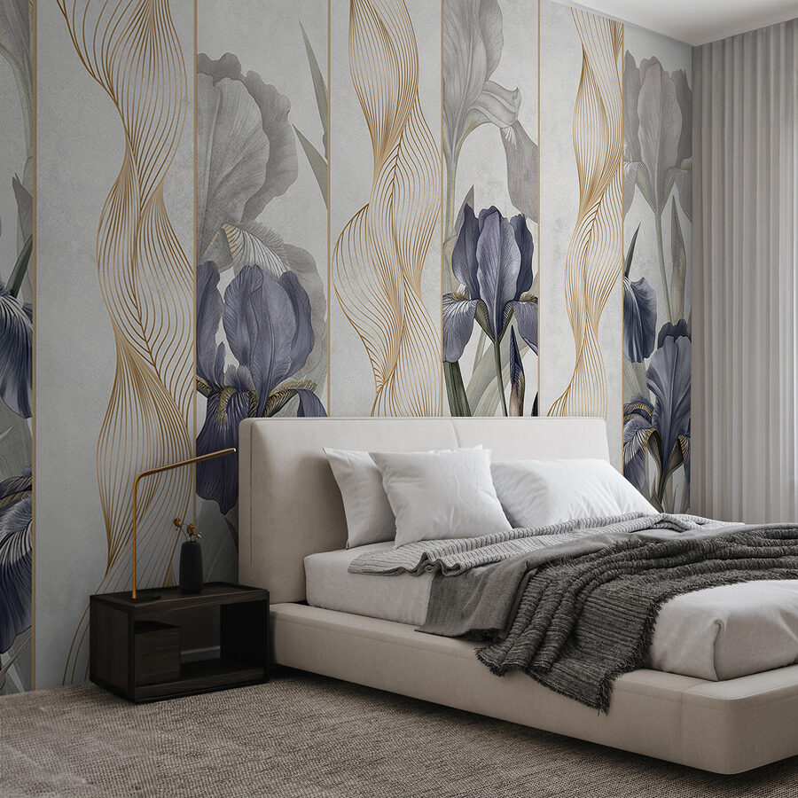 Elegant irises with delicate curves.