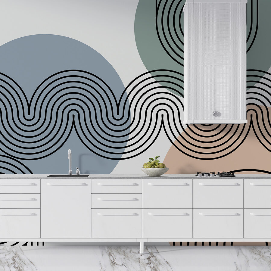 Black lines and circles