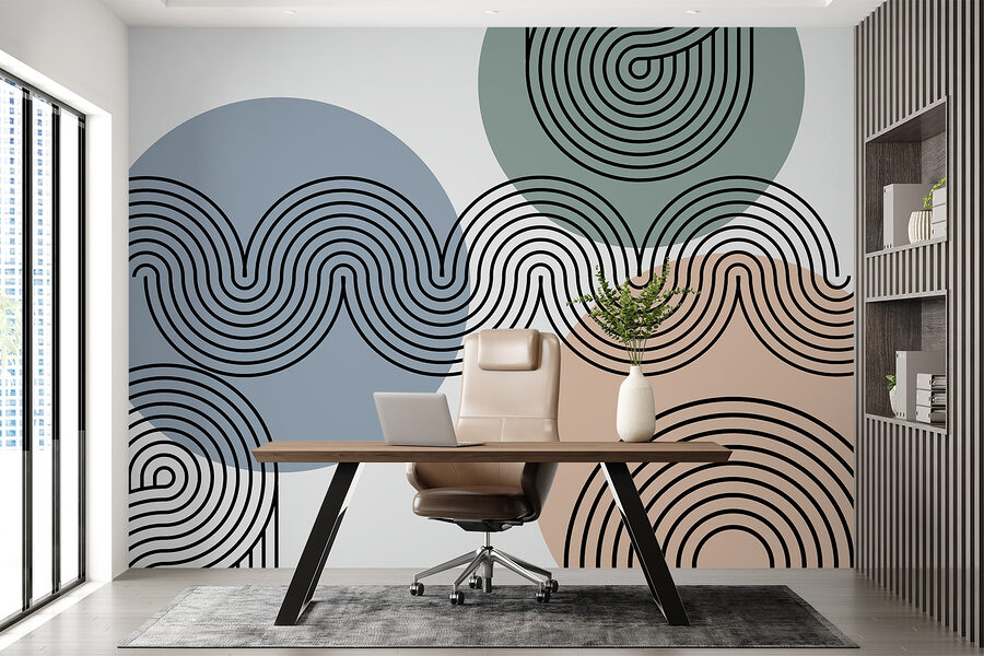 Black lines and circles