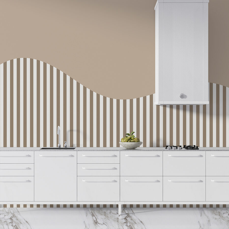 Wall murals Brown and white striped background - Image 2