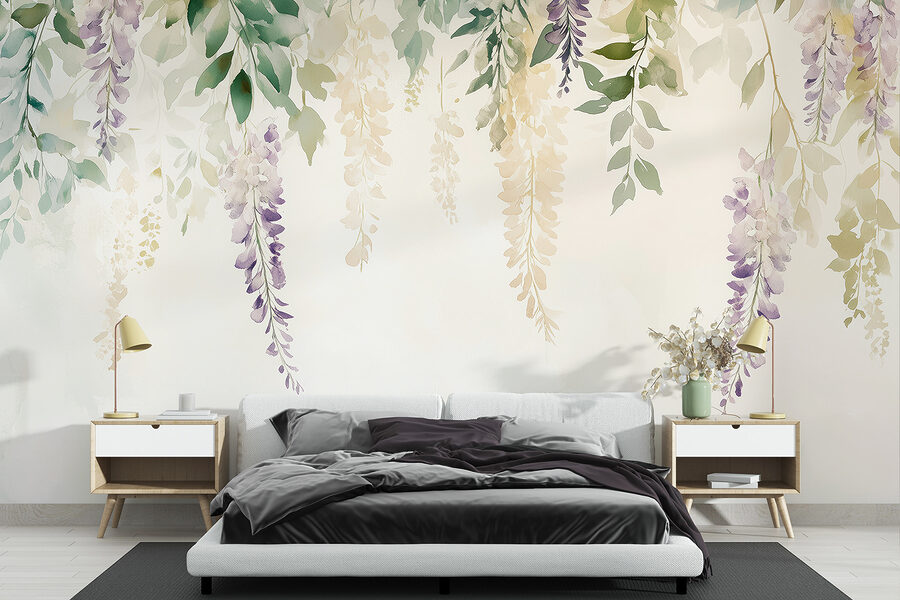 Painting of flowers and leaves Painting of flowers and leaves