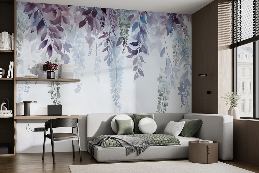 Painting of leaves and flowers Painting of leaves and flowers