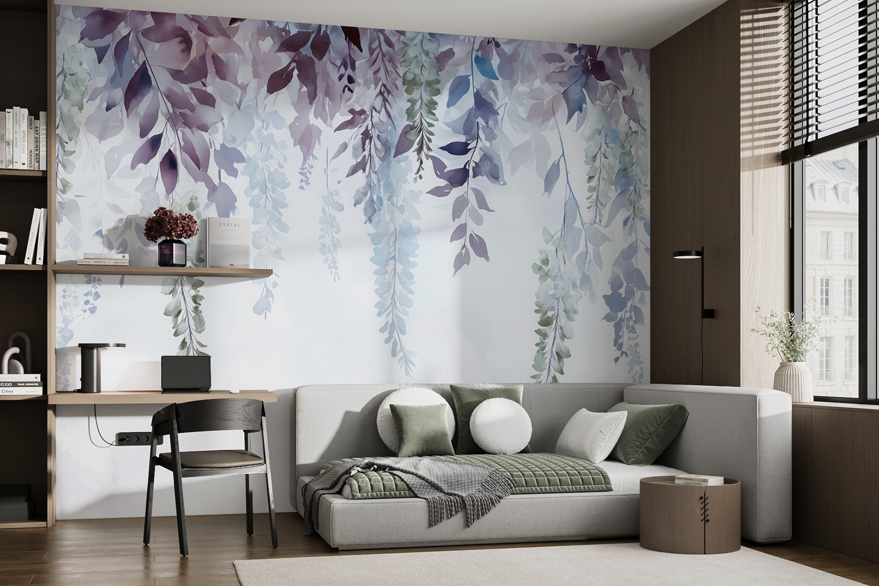 Painting of leaves and flowers Painting of leaves and flowers