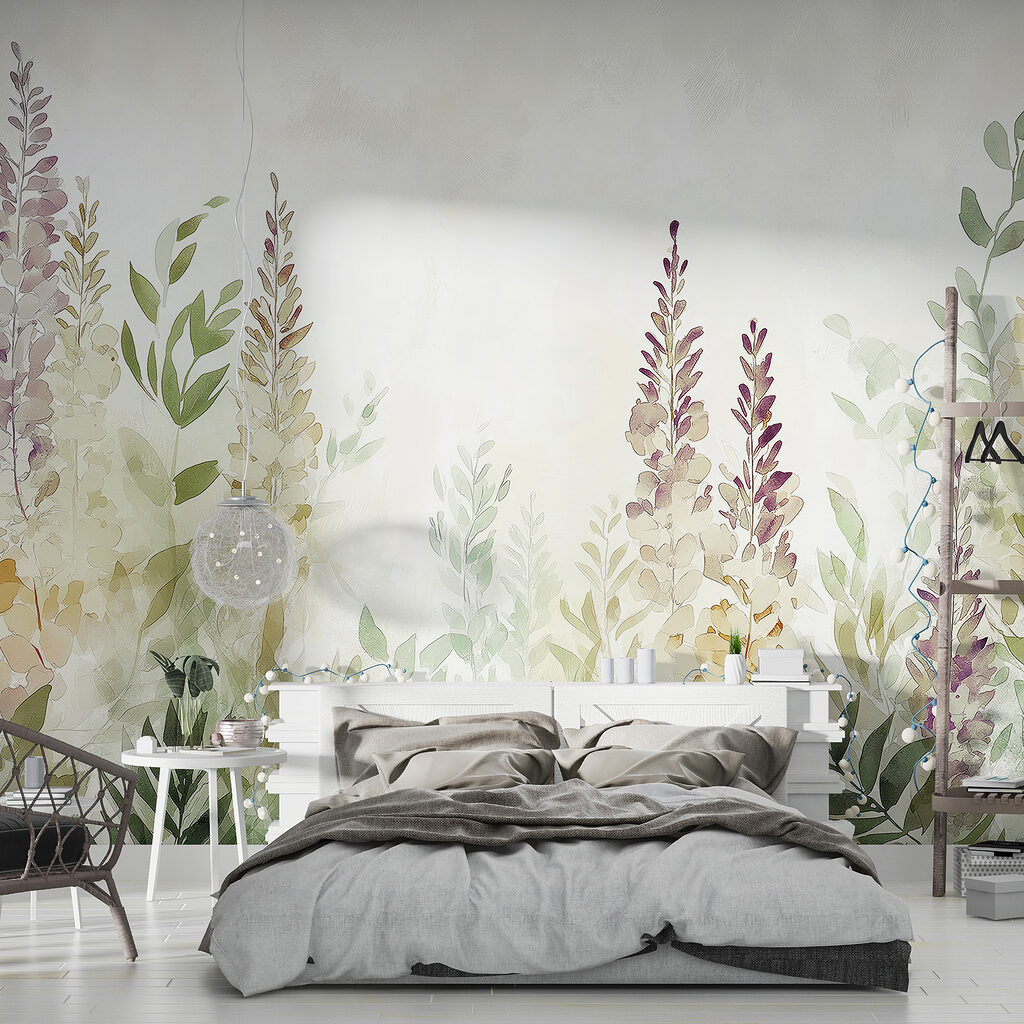 Painting of flowers and leaves