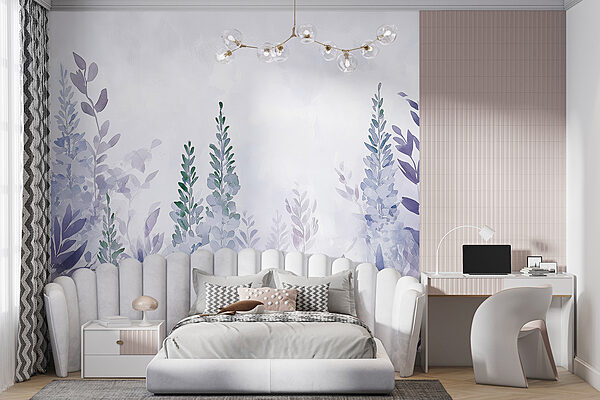 Painting of plants with leaves