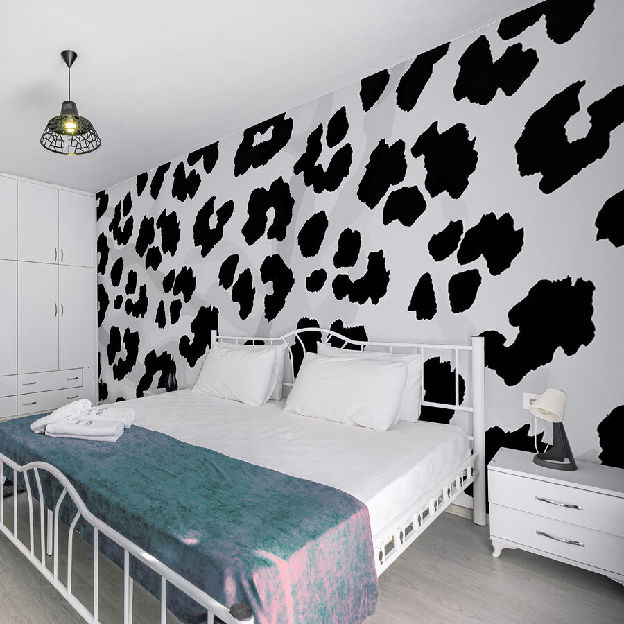 Wall murals Close up of a black and white animal skin