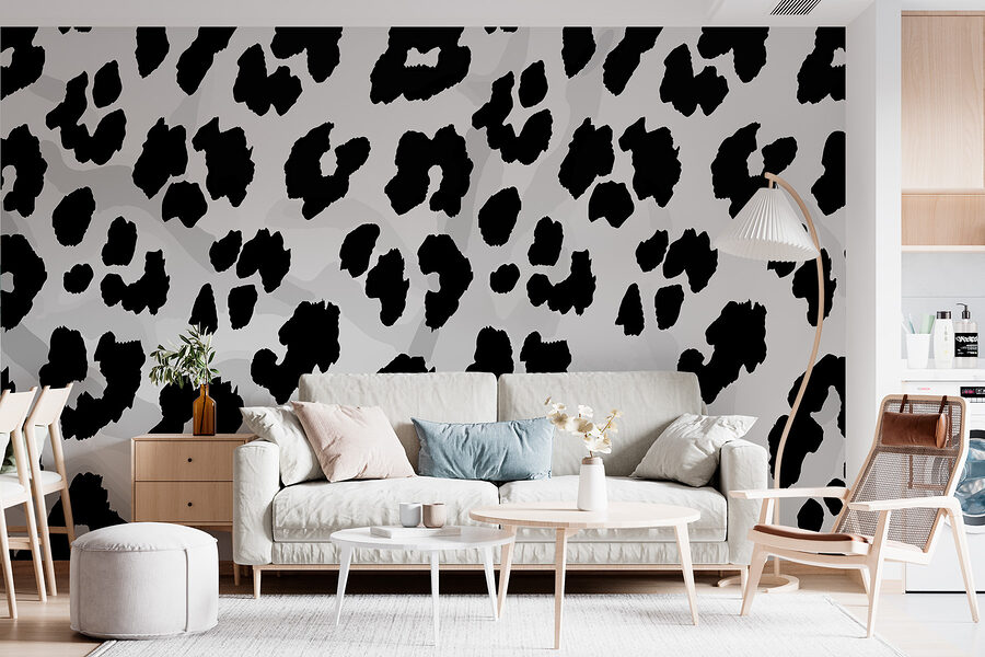 Wall murals Close up of a black and white animal skin - Image 2