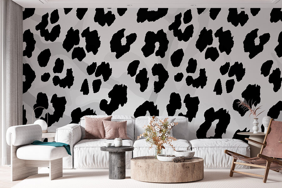 Wall murals Close up of a black and white animal skin - Image 3