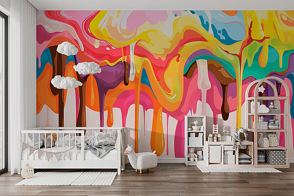 Colorful paint dripping down Colorful paint dripping down