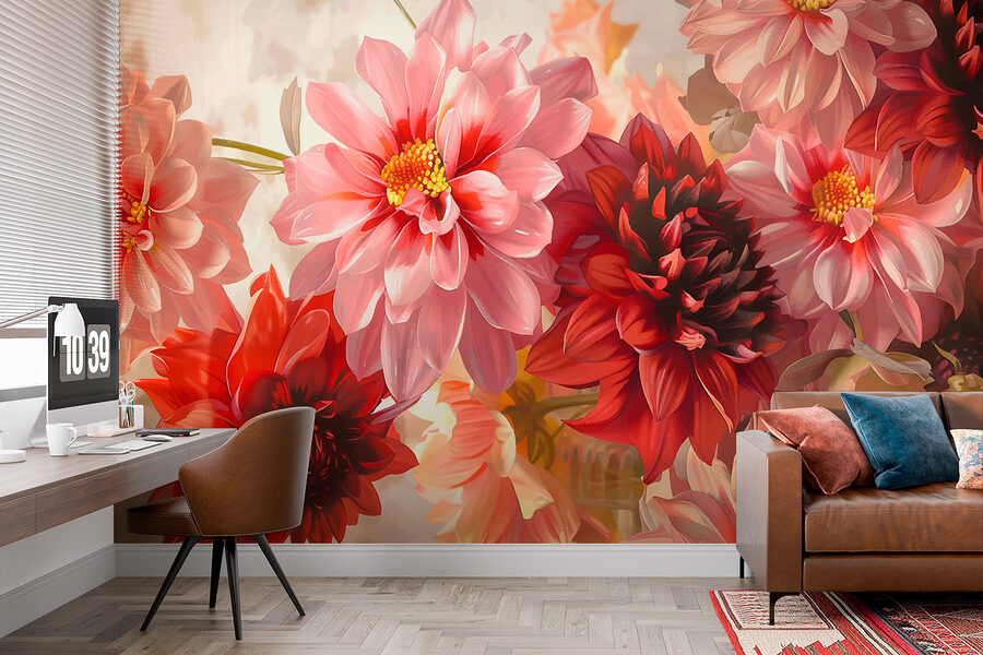 Group of flowers with a blurry background