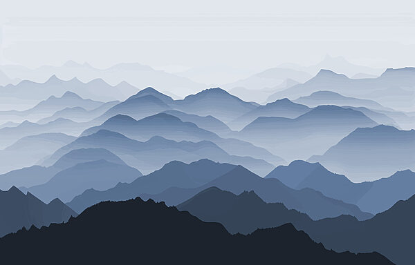 Mountain range with fog Mountain range with fog