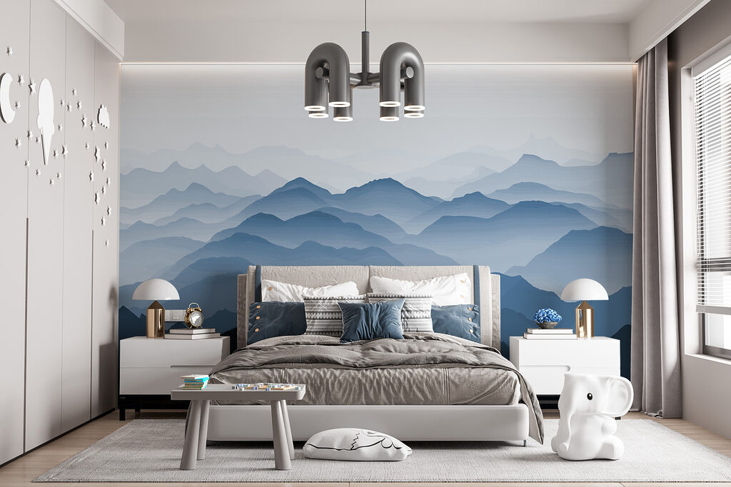 Mountain range with fog