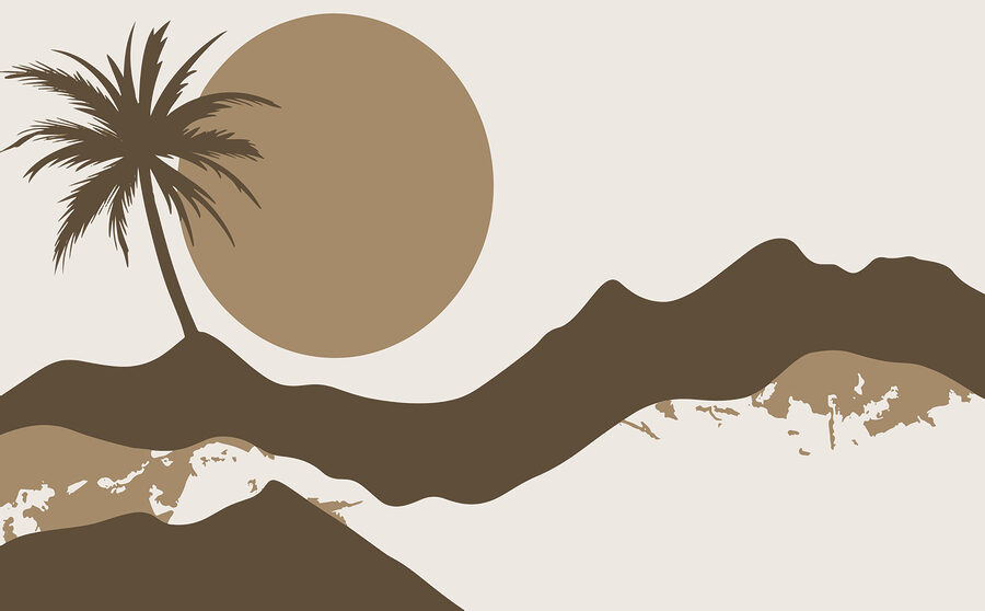 Palm tree and sun