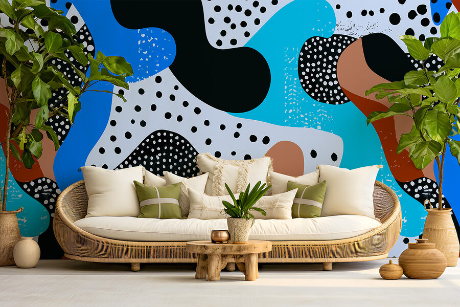 Colorful pattern with dots and spots