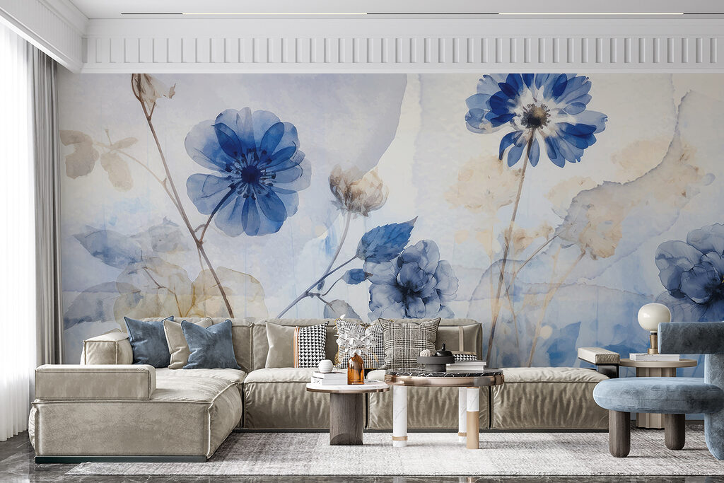 Blue and white flowers