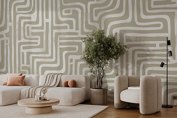 Maze pattern on a white surface Maze pattern on a white surface