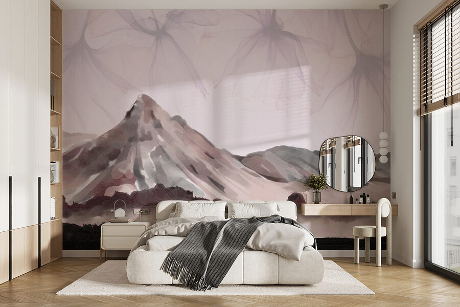 Wall murals Painting of a mountain range