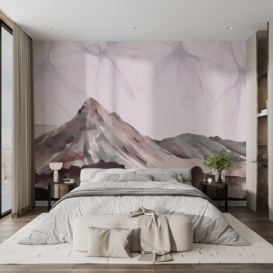 Wall murals Painting of a mountain range - Image 2