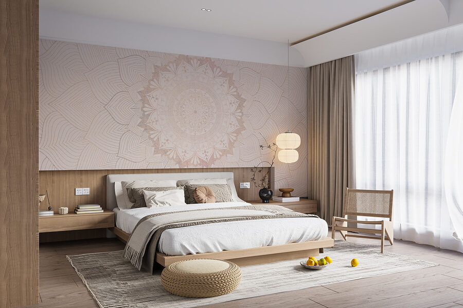 Wall murals Circular pattern on a white surface