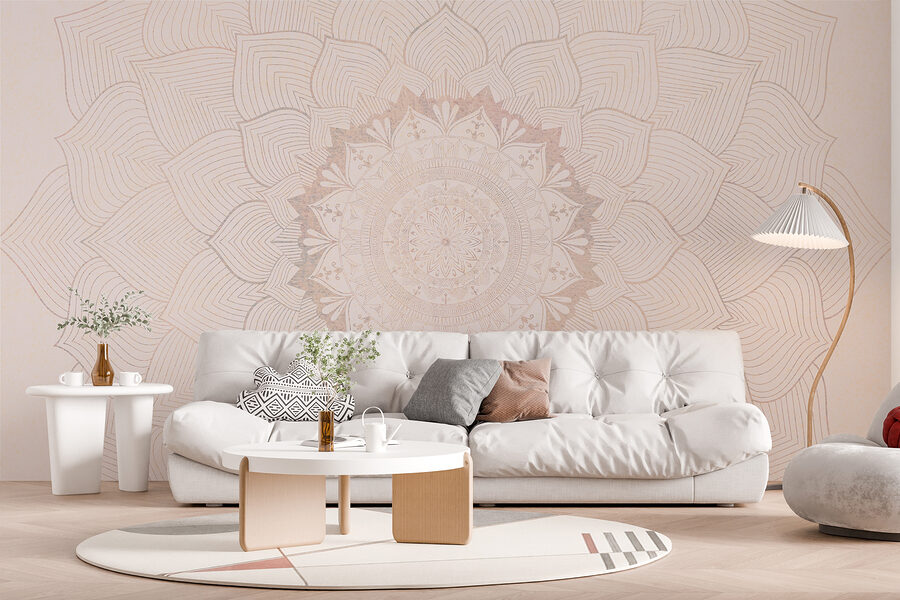 Wall murals Circular pattern on a white surface - Image 2