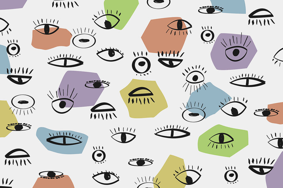 Pattern of different colored eyes