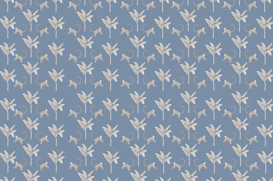 Pattern of monkeys and leaves