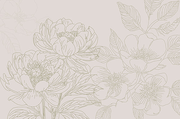 Drawing of flowers and leaves