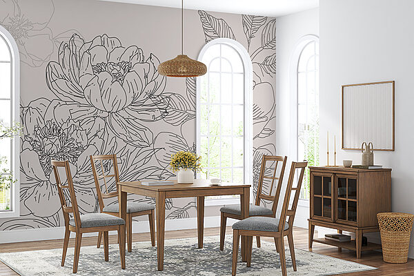 Drawing of flowers and leaves Drawing of flowers and leaves