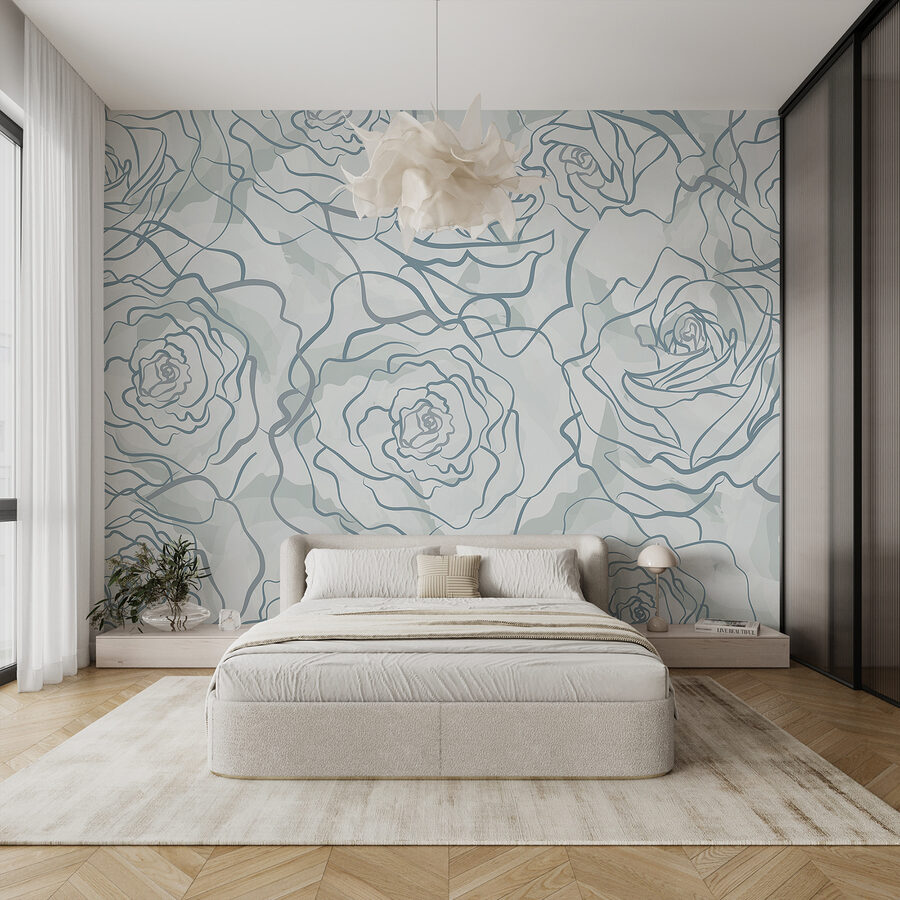 Pattern of roses on a white background Pattern of roses on a white background