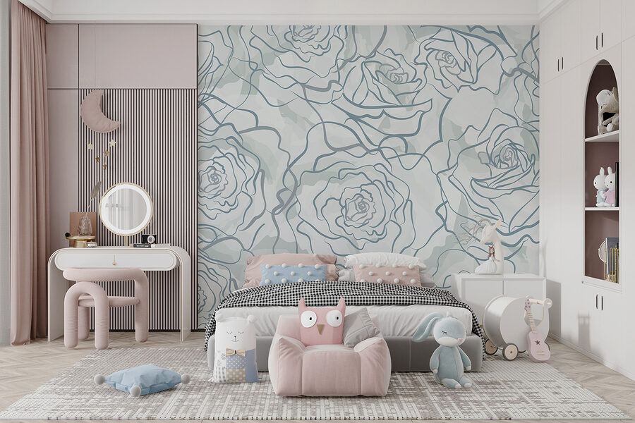 Pattern of roses on a white background Pattern of roses on a white background
