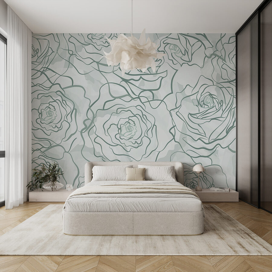 Pattern of roses on a white background