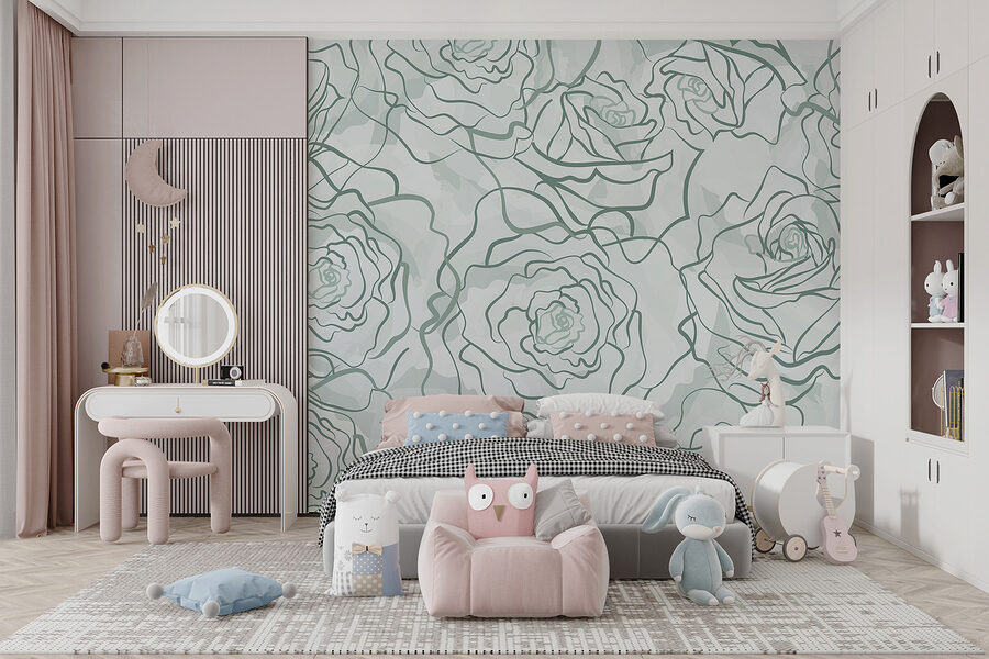 Pattern of roses on a white background
