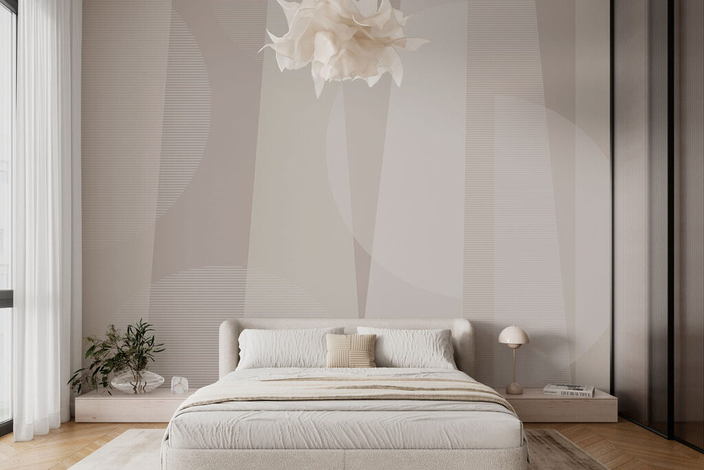 Grey and white background with circles and lines