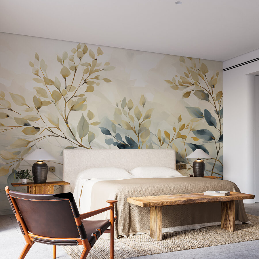 Painting of leaves and branches