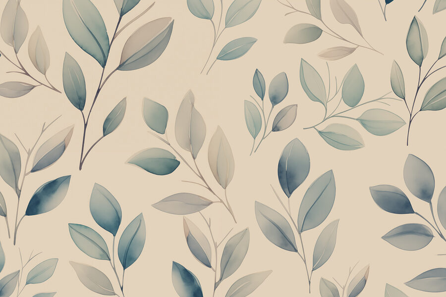 Wall murals Pattern of leaves on a wall - Image 4