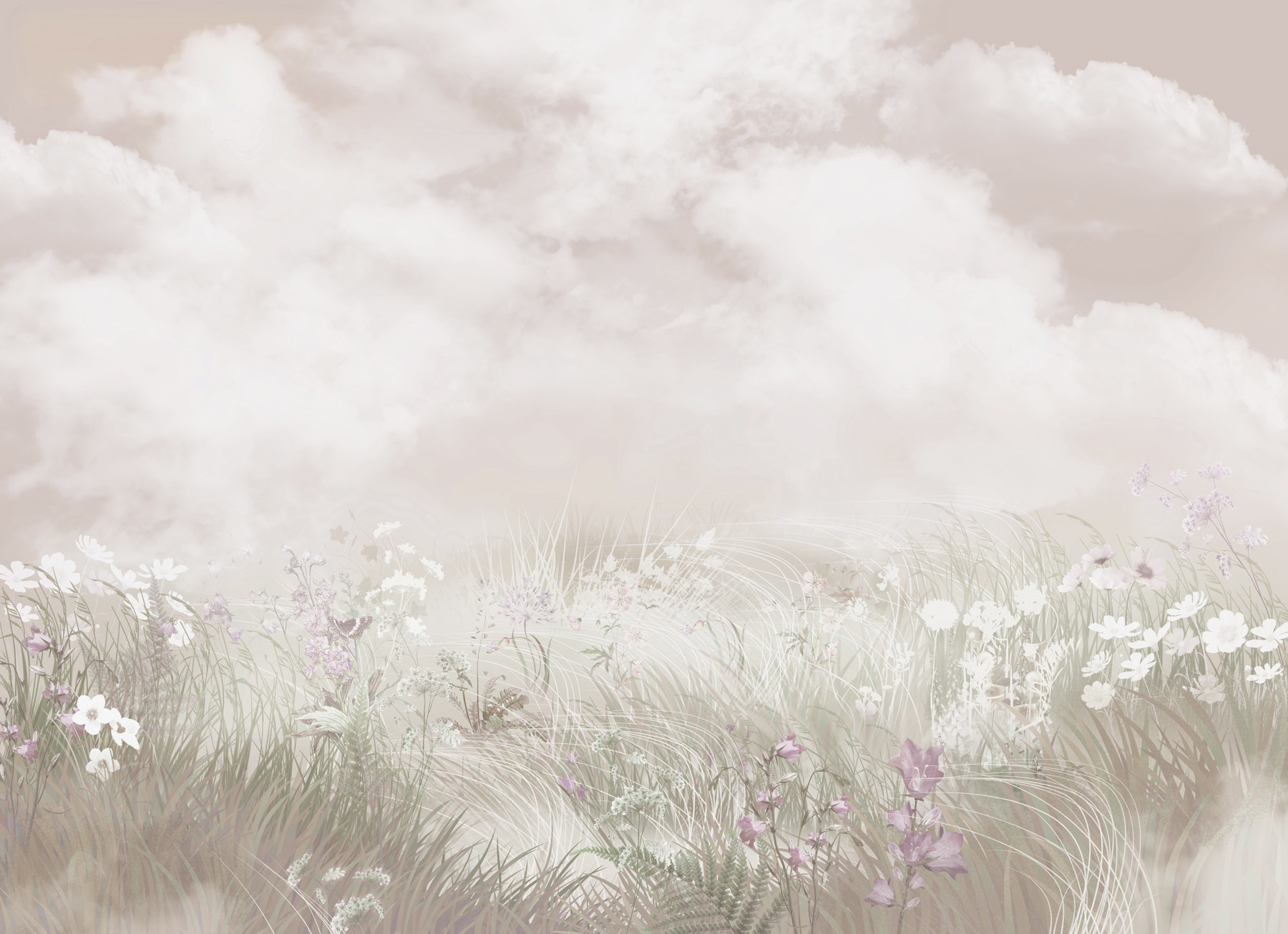 Field of grass and flowers