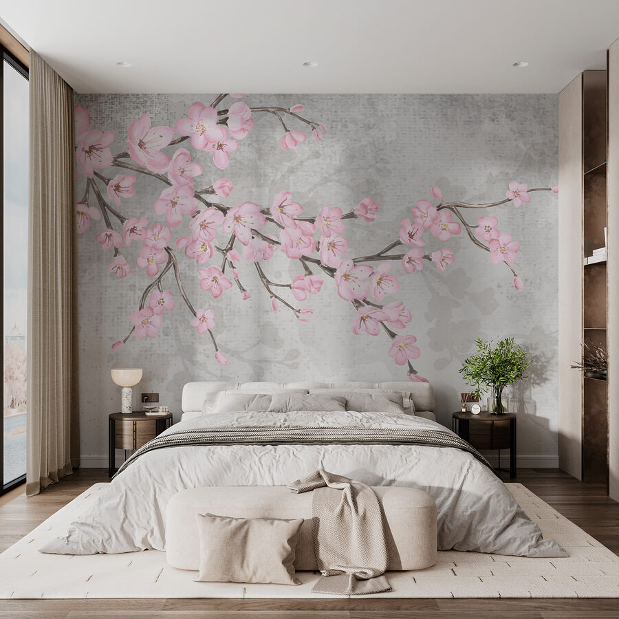 Wall murals Branch with pink flowers - Image 3