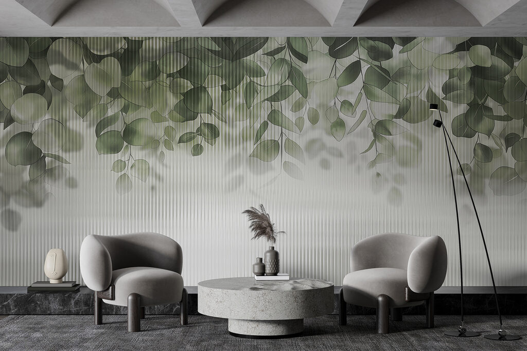 Green leaves from a window