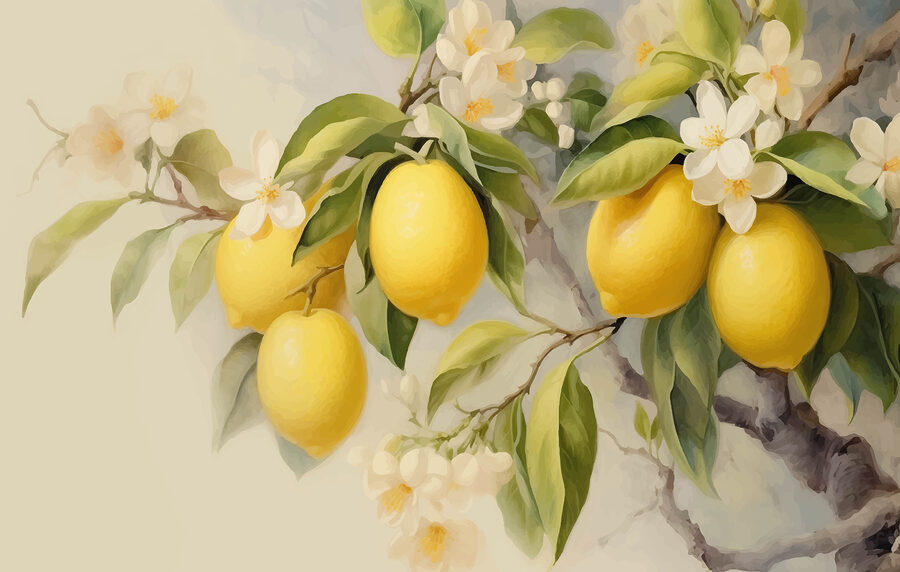 Wall murals Painting of lemons on a tree - Image 4