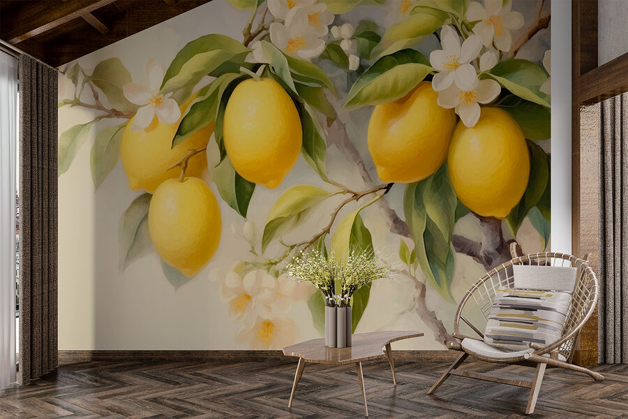 Wall murals Painting of lemons on a tree - Image 3