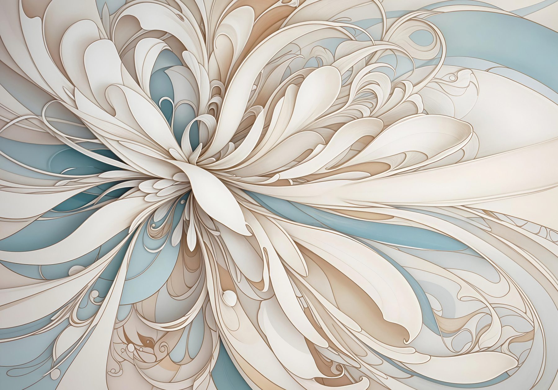 White and blue swirls